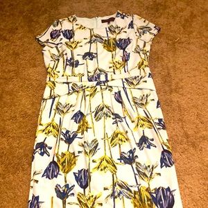 Hal Rubinstein womens tulip print dress light blue Sz large L